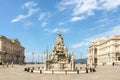 Beautiful view of Piazza UnitÃÂ  d`Italia and Fontana dei Quattro Continenti in sunny day Royalty Free Stock Photo